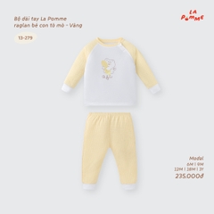 LP - Bộ dài tay La Pomme raglan bé con tò mò - Vàng - 12-18M -SS26.T9A