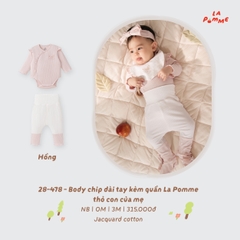 LP - Body chip dài tay kèm quần La Pomme thỏ con của mẹ - Hồng - 0-3M -SS26.T9A