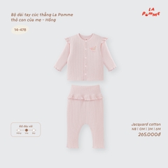 LP - Bộ dài tay cúc thẳng La Pomme thỏ con của mẹ - Hồng - Newborn -SS26.T9A