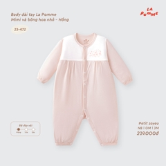 LP - Body dài tay La Pomme Mimi và bông hoa nhỏ - Hồng - Newborn -SS26.T9A