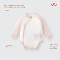LP - Body chip dài tay La Pomme Mimi và bông hoa nhỏ - Hồng - Newborn -SS26.T9A