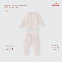 LP - Bộ dài tay cúc thẳng La Pomme tổ ấm đầu tiên - Be - Newborn -SS26.T9A