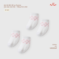 LP - Set 02 đôi tất La Pomme sắc màu tươi tắn - Trắng - 0-3M -SS26.T9A
