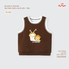 LP - Áo gile La Pomme lớp chăn mềm của ốc sên - Nâu - 18-24M - SS26.T8B
