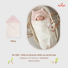 LP - Chăn La Pomme chiếc nơ của bé mèo - Hồng - FS - SS26.T9B
