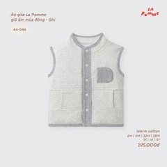 LP - Áo gile La Pomme giữ ấm mùa đông - Ghi - 4-5Y - SS26.T9B