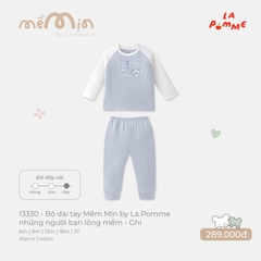 LP - Bộ dài tay Mềm Mịn by La Pomme những người bạn lông mềm - Ghi - 18-24M - SS26.T9B