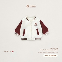 EMBES:-:Áo:khoác:bomber:E.B:Club:đỏ:-:26-K9-05:-:9-12M:-:SS26.T9A:-:DDD