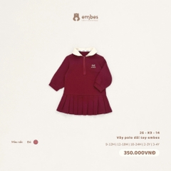EMBES - Váy polo dài tay embes đỏ - 26-K9-14 - 9-12M - SS26.T9A