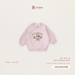 EMBES - Áo nỉ 'E.B.Bear Club' hồng - 26-K10-14 - 9-12M - SS26.T9C