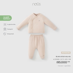 NOUS - Bộ dài cài lệch màu nâu - Newborn - SS26.T10A - ONF