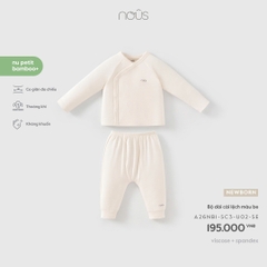 NOUS - Bộ dài cài lệch màu be - Newborn - SS26.T10A - ONF