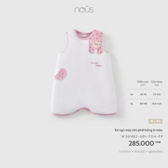 NOUS - Túi ngủ màu tím phối hồng in mèo - M - SS26.T10A