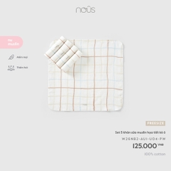 NOUS - Set 5 khăn sữa muslin họa tiết kẻ ô - FS - SS26.T10A