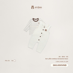 EMBES - Set yếm embes brownie bear be - 26-B10-02 - 6-9m - SS26.T10C