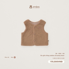 EMBES - Áo gile lông embes dreamy bear nâu - 26-B10-03 - 9-12M - SS26.T10C