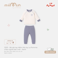 LP - Bộ dài tay Mềm Mịn by La Pomme chào người bạn mới - Xanh - 9-12M - SS26.T10A