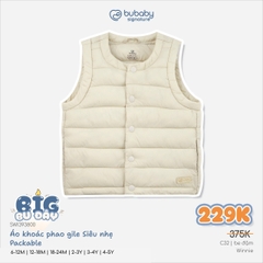 Áo khoác  phao gile Siêu nhẹ Packable | 18-24M | be đậm