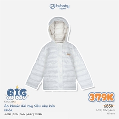 BU ĐÂY - Áo khoác dài tay Siêu nhẹ kéo khóa - KWI3138KK - Trắng kem - 2-3Y - BD