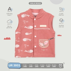 UR - Áo gile nỉ cotton 3931 - Hồng - 0M - Hồng