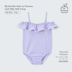 LP - Bộ bơi liền thân La Pomme cách điệu thời trang - Tím - 3-4Y - SS25.T4A