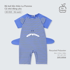 LP - Bộ bơi liền thân La Pomme Cá nhỏ đáng yêu - Kẻ xanh - 6-9M - SS25.T4A