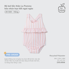 LP - Bộ bơi liền thân La Pomme bèo nhún họa tiết ngọt ngào - Hồng - 18-24M - SS26.T4AP