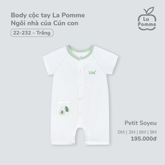 LP S20 - Body cộc tay La Pomme Ngôi nhà của Cún con - Trắng - 9-12M - SS25.T3B