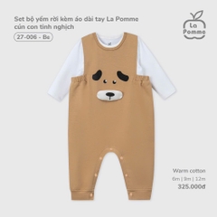 LP - Set bộ yếm rời kèm áo dài tay La Pomme cún con tinh nghịch - Be - 12-18M - SS25.T9B