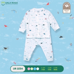 UR -Bộ Cài thẳng dài petit họa tiết 2234 - Trắng - 3M - Trắng