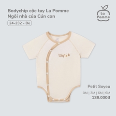 LP S10 - Body chip cộc tay La Pomme Ngôi nhà của Cún con - Be - 9-12M - SS25.T3B