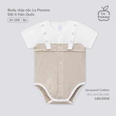 LP - Body chip cộc La Pomme Dệt ô Hàn Quốc - Be - SS25.T4B