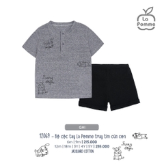 LP - Bộ cộc tay La Pomme truy tìm cún con - 6M Ghi