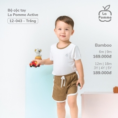 LP - Bộ cộc tay La Pomme Active - 9M Trắng - BF24