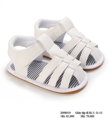 DL - Xăng đan tập đi da PU Trắng - 12M