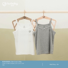BU - Set 2 áo 2 dây - Trắng - Ghi - SS25.T1A