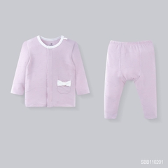 BU ĐÂY - Bộ dài tay cài thẳng túi nơ Little Star - SBB110201 - Hồng tím - 9-12M -SS26.T7A