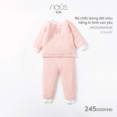 NOUS - Bộ chần bông dài màu hồng in hình cún yêu - . - 2-3Y