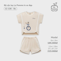 LP S10 - Bộ cộc tay La Pomme in xe đạp - Be - 6-9M - SS24.T8A