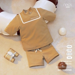 NOUS - Bộ bơi cộc tay màu nâu - SS25.T4A