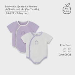 LP - Body chip cộc tay La Pomme phối viền tươi tắn - 6M Trắng, Tím (Set 2 chiếc) - SS24.T8A
