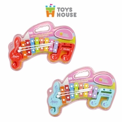 BY - Đồ chơi đàn gõ Xylophone cho bé 8 phím hình nốt nhạc Toyshouse 683-2 màu đỏ