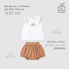 LP S10 - Bộ cộc tay La Pomme gia đình Thỏ con - Cam - 6-9M - SS25.T2A