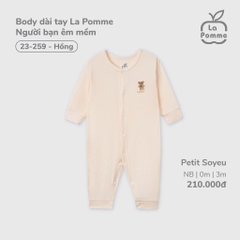 LP T10 - Body dài tay La Pomme Người bạn êm mềm - Hồng - Newborn - SS25.T2A