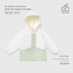LP - Áo khoác La Pomme phối màu happy everyday - Xanh - 2-3Y - SS25.T9B
