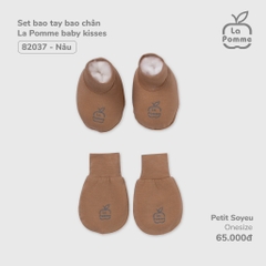 LP -Set bao tay bao chân La Pomme baby kisses - Nâu
