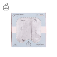 LP - K002 Set 2 khăn sữa sợi tre lụa La Pomme - 75x75cm Hươu Ghi