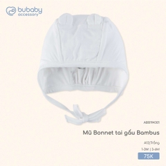 BU - Mũ Bonnet tai gấu Bambus - ABB194301 - Trắng - 1-3M - SS25.T8A