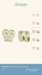 BU S10 - Bộ bao chân, bao tay Bambus - ABB400005 - Xanh matcha in họa tiết kỷ vật - FS - SS25.T3A