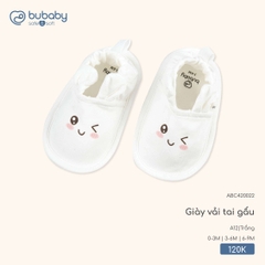 BuBaby - Giày vải tai gấu - Trắng - 3-6M - SS26.T3A